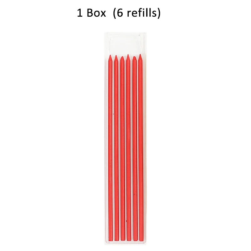 Solid Carpenter Pencil with Refill Lead and Built-in Sharpener for Deep Hole Mechanical Pencil scribing Marking Woodworking Tool