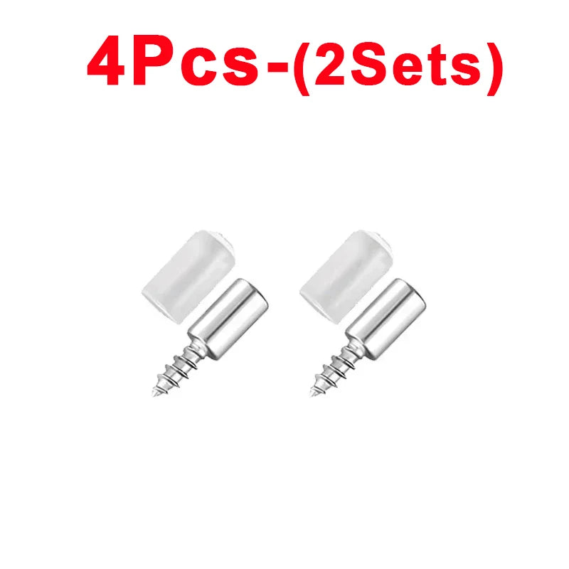 100/2Pcs Self-tapping Screws Cabinet Bracket Wardrobe Storage Rack Septum Screw Fixed Support With Slip Resistant Rubber Sleeve