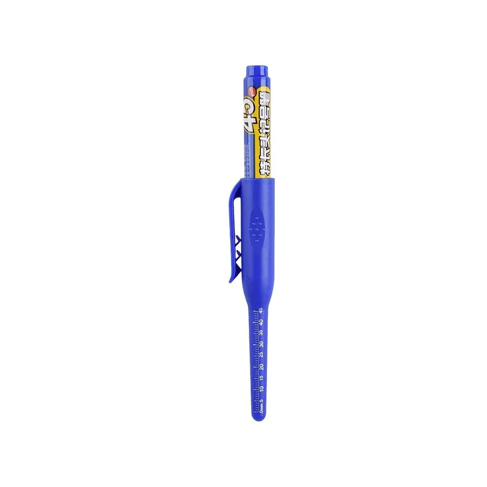 45mm Waterproof Deep Hole Marker Pens Long Nib Head Carpenter Pen Black/Blue/Red Ink for Multi-Purpose Woodworking Hand Tools