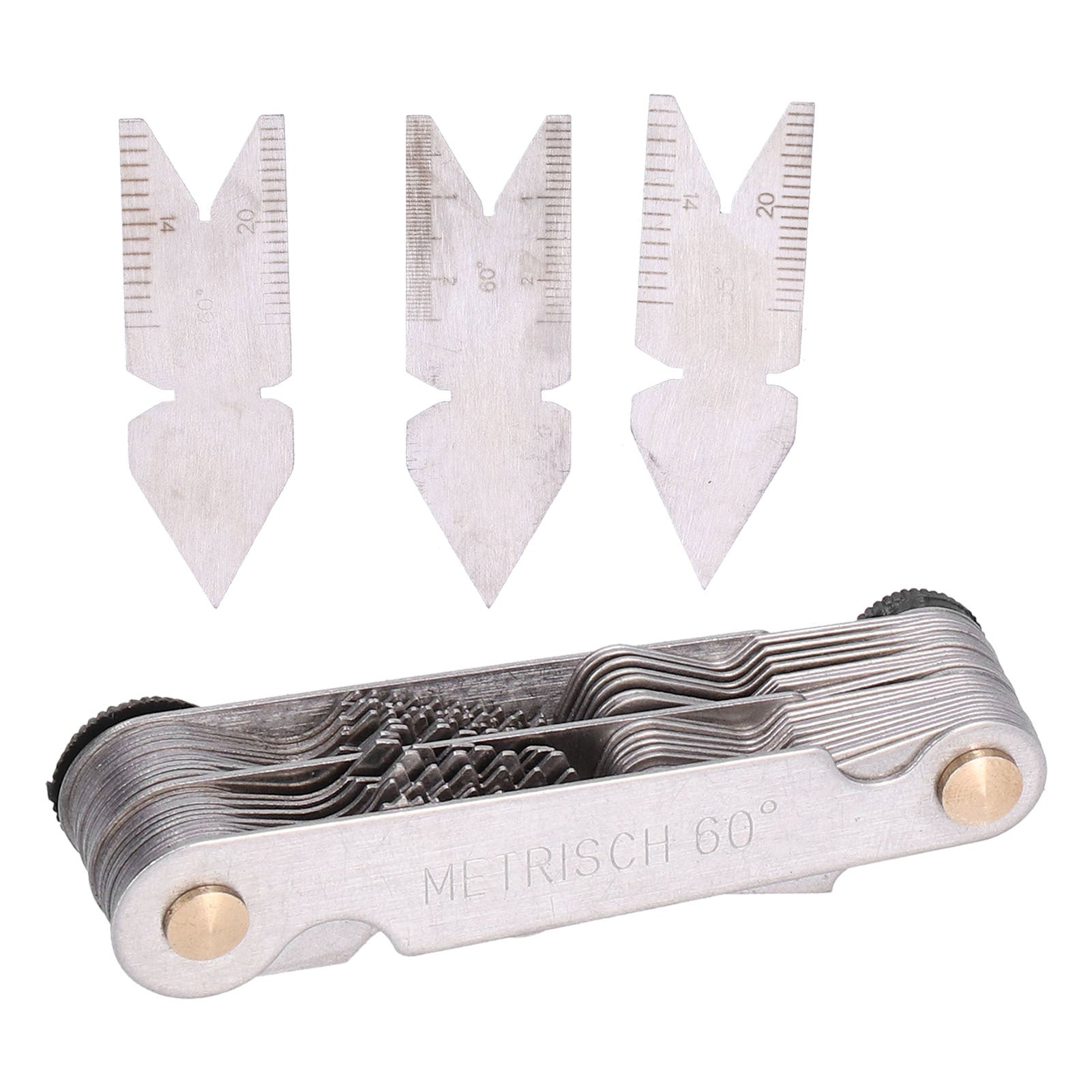 4Pcs Thread Pitch Cutting Gauge Stainless Steel 55° 60° 52 Blades Centre Gauges for Lathe