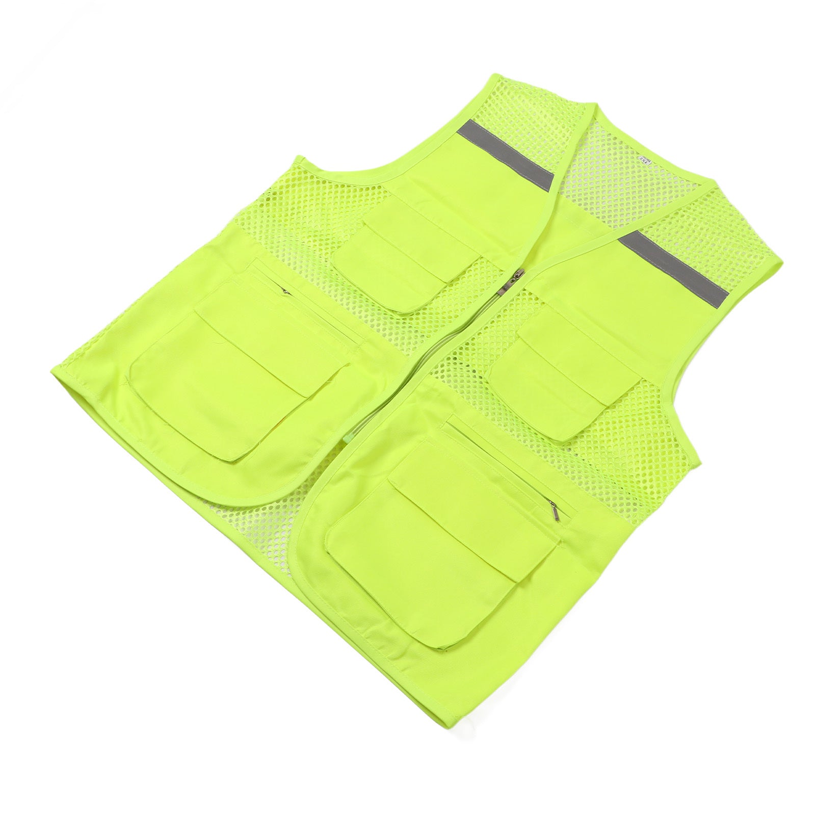 Reflective Vest High Visibility Waterproof Breathable Mesh Safety Vest for Construction Site Night Travel 2XL Fluorescent Green