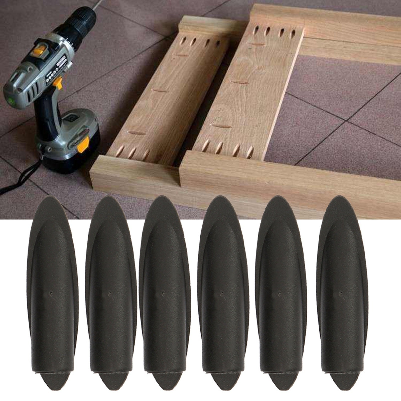 100pcs 9.5mm Wood Plugs for Pocket Hole Jig Wood Working Tool Accessories(black)