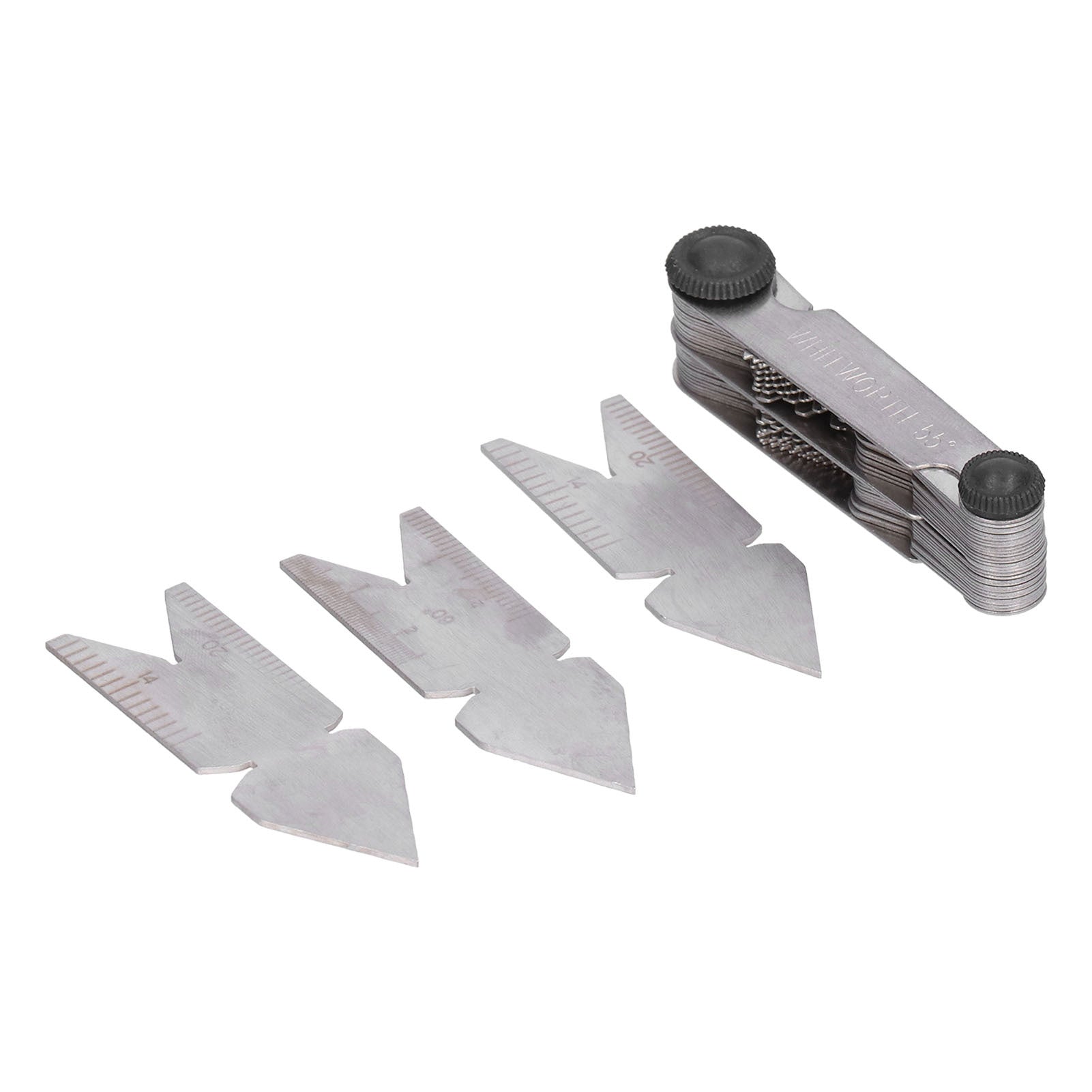 4Pcs Thread Pitch Cutting Gauge Stainless Steel 55° 60° 52 Blades Centre Gauges for Lathe