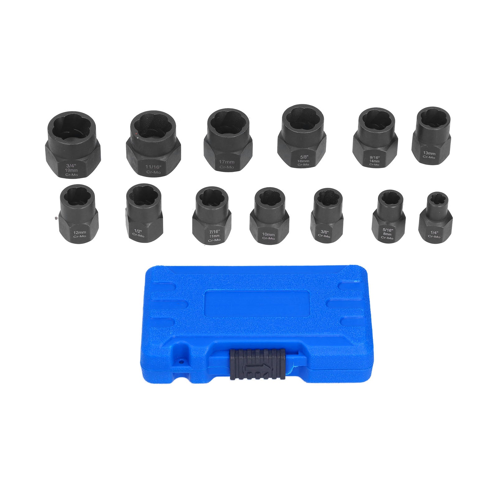 13 Piece Nuts Extractor Set Durable Impact Bolts and Nuts Remover with Storage Case for Remove Damaged Screws