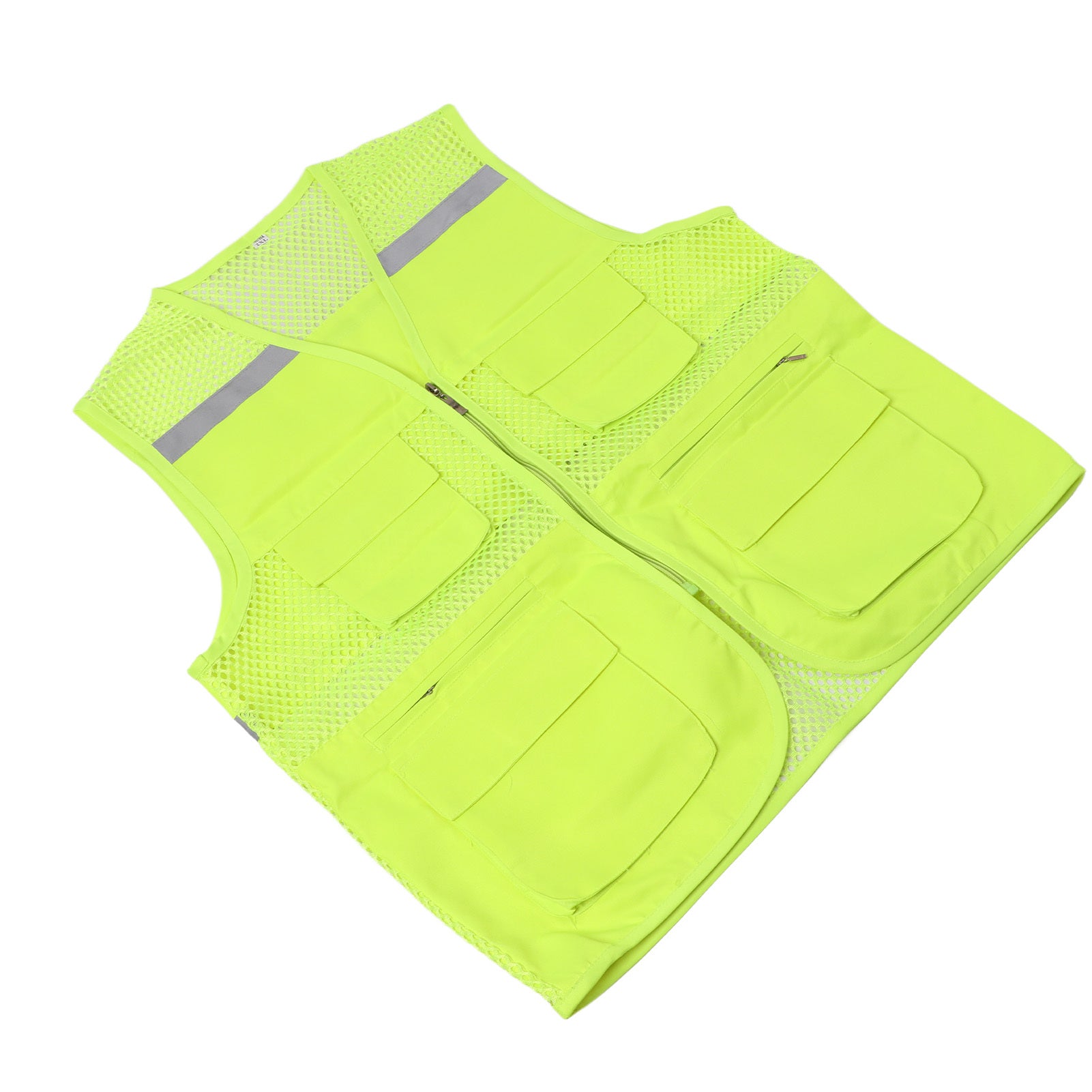 Reflective Vest High Visibility Waterproof Breathable Mesh Safety Vest for Construction Site Night Travel 2XL Fluorescent Green