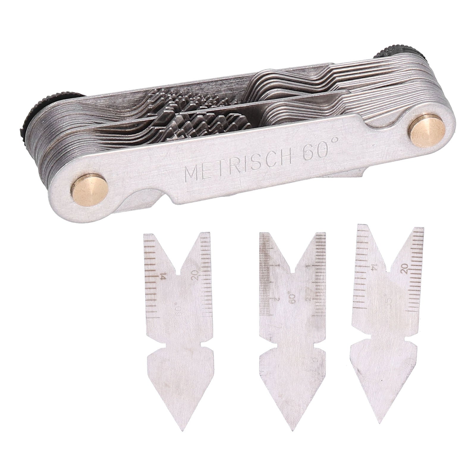 4Pcs Thread Pitch Cutting Gauge Stainless Steel 55° 60° 52 Blades Centre Gauges for Lathe