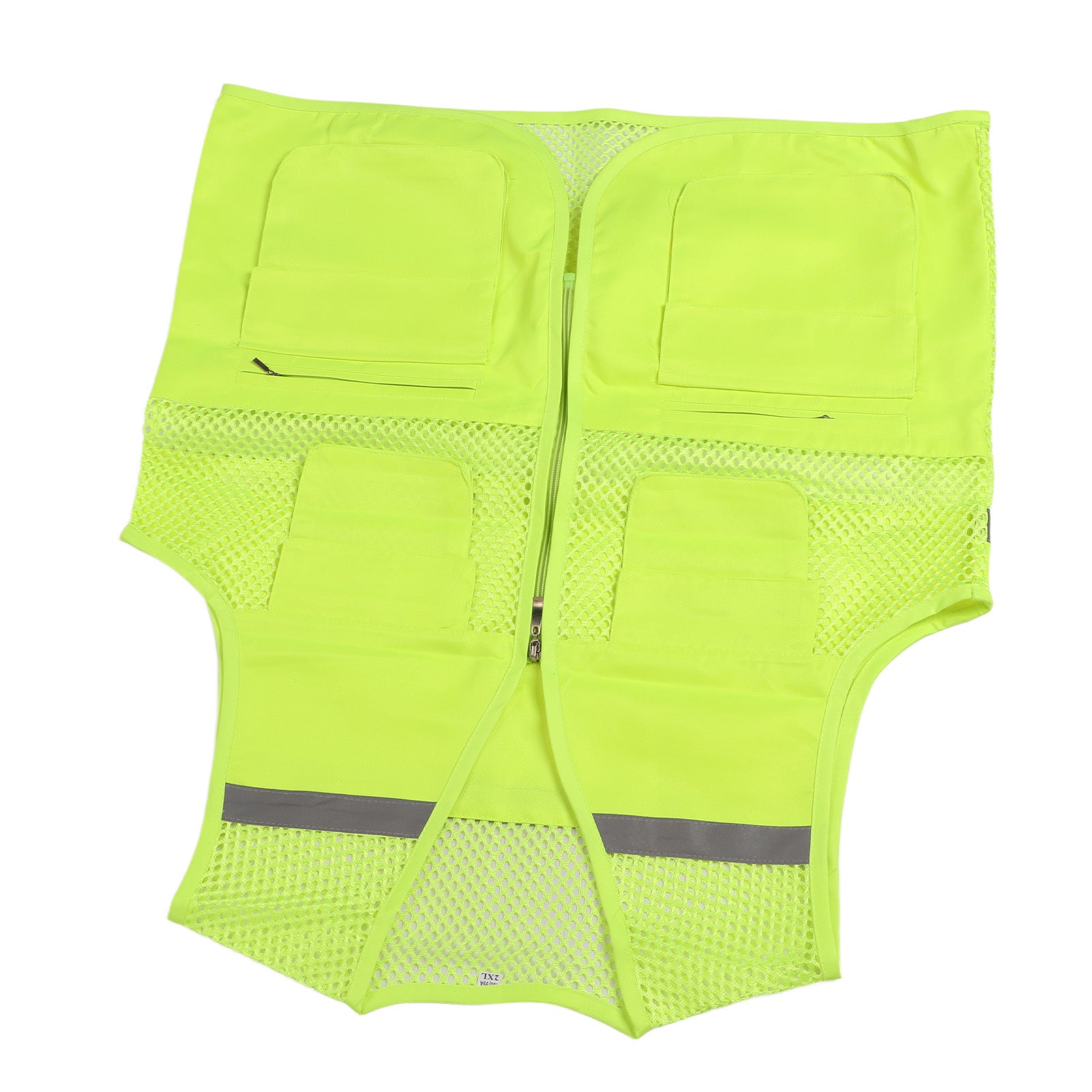 Reflective Vest High Visibility Waterproof Breathable Mesh Safety Vest for Construction Site Night Travel 2XL Fluorescent Green