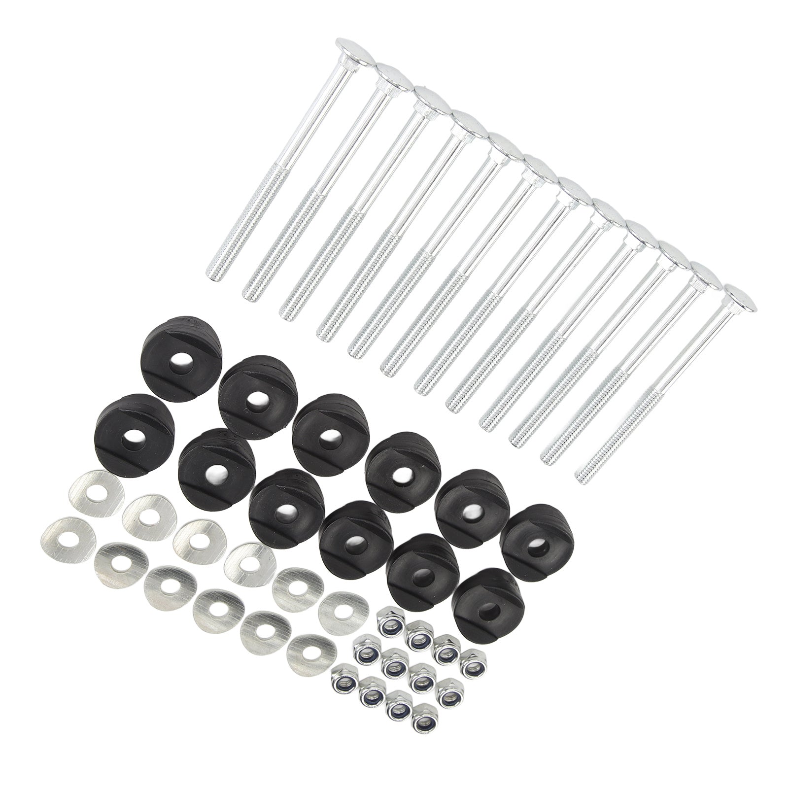 12pcs Trampoline Screws Galvanized Steel Enhance Stability Long Trampoline Screws Bolts and Nuts Set