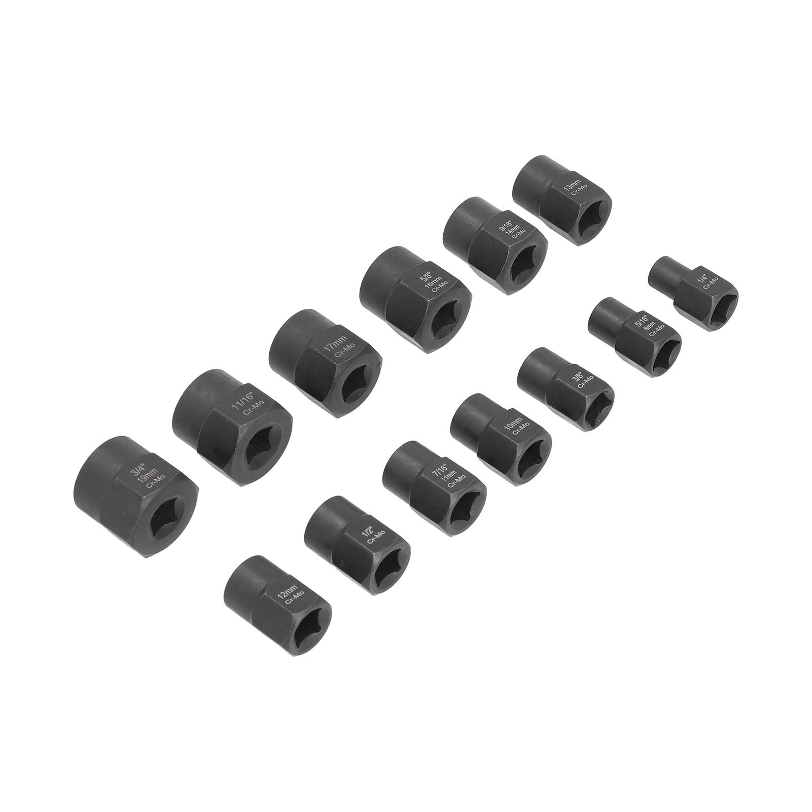 13 Piece Nuts Extractor Set Durable Impact Bolts and Nuts Remover with Storage Case for Remove Damaged Screws
